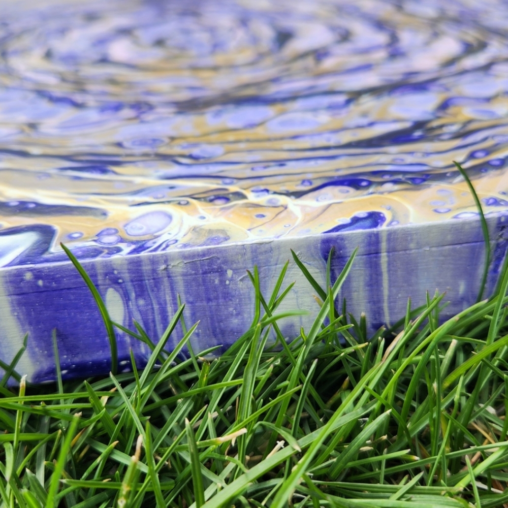 'Mysterious' Handcrafted Acrylic Paint Pour - Picture 7 of 8